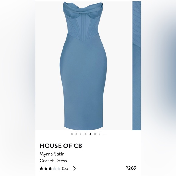 House of CB Myrna Satin Corset Dress - Picture 3 of 3